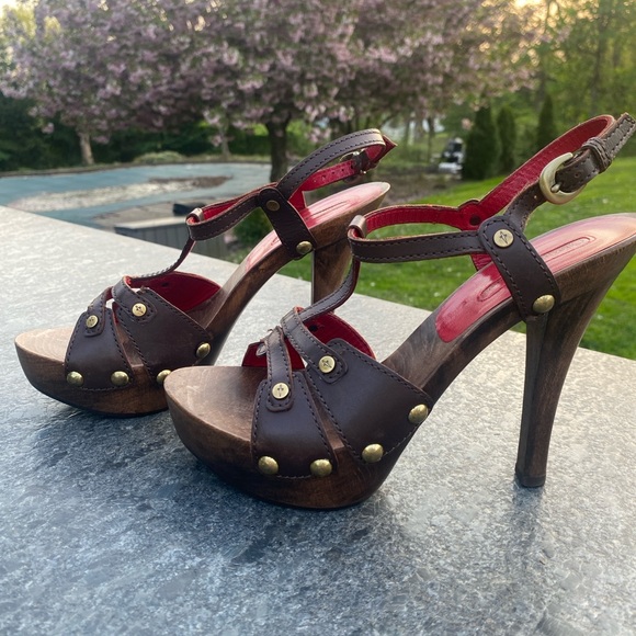 Cesare Pacotti brown wooden sandals - Picture 3 of 6